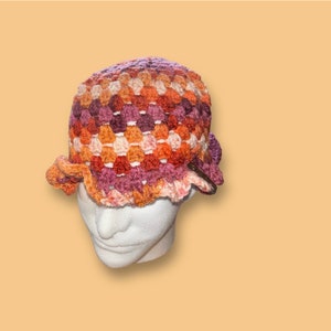 lesbian pride flag granny stitch bucket hat