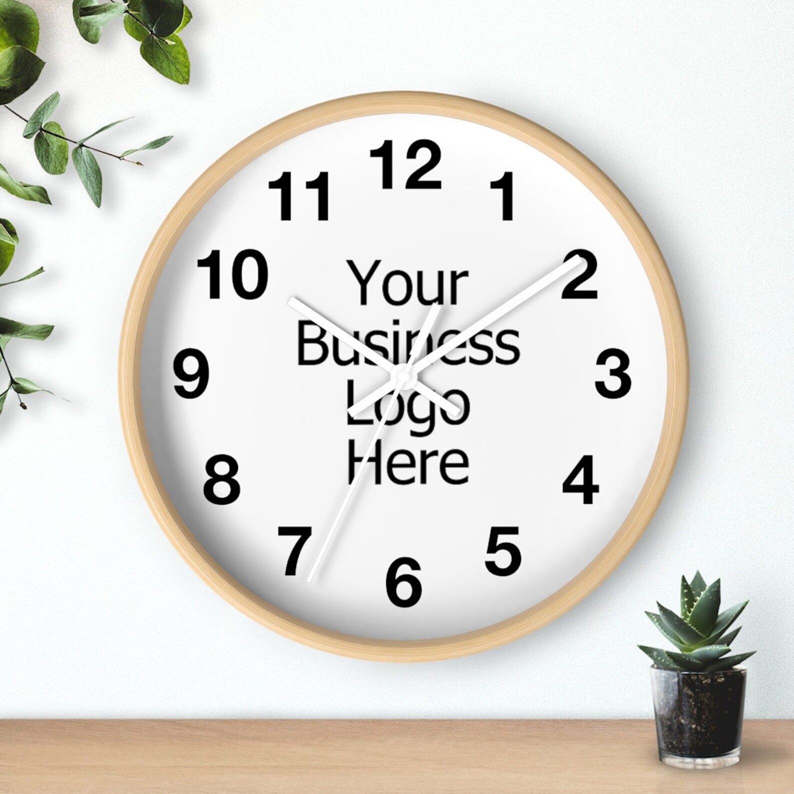 Business Logo Wall Clock Business Clock Business Logo Etsy