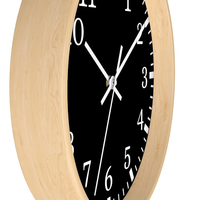 Black Wall Clock Numbers Clock Custom Wall Clock Black Etsy