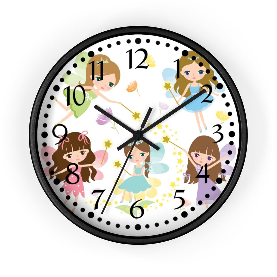Fairies Nursery Clock Kids Room Clock Nursery Clock Designed & Sold