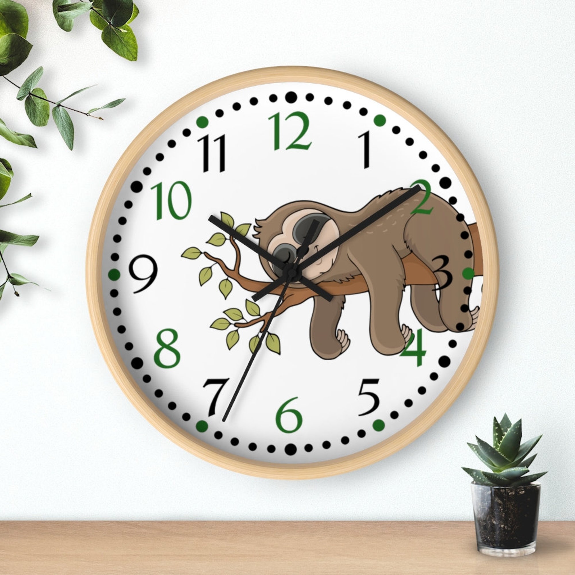 Sloth Nursery Clock - Kids Room Clock