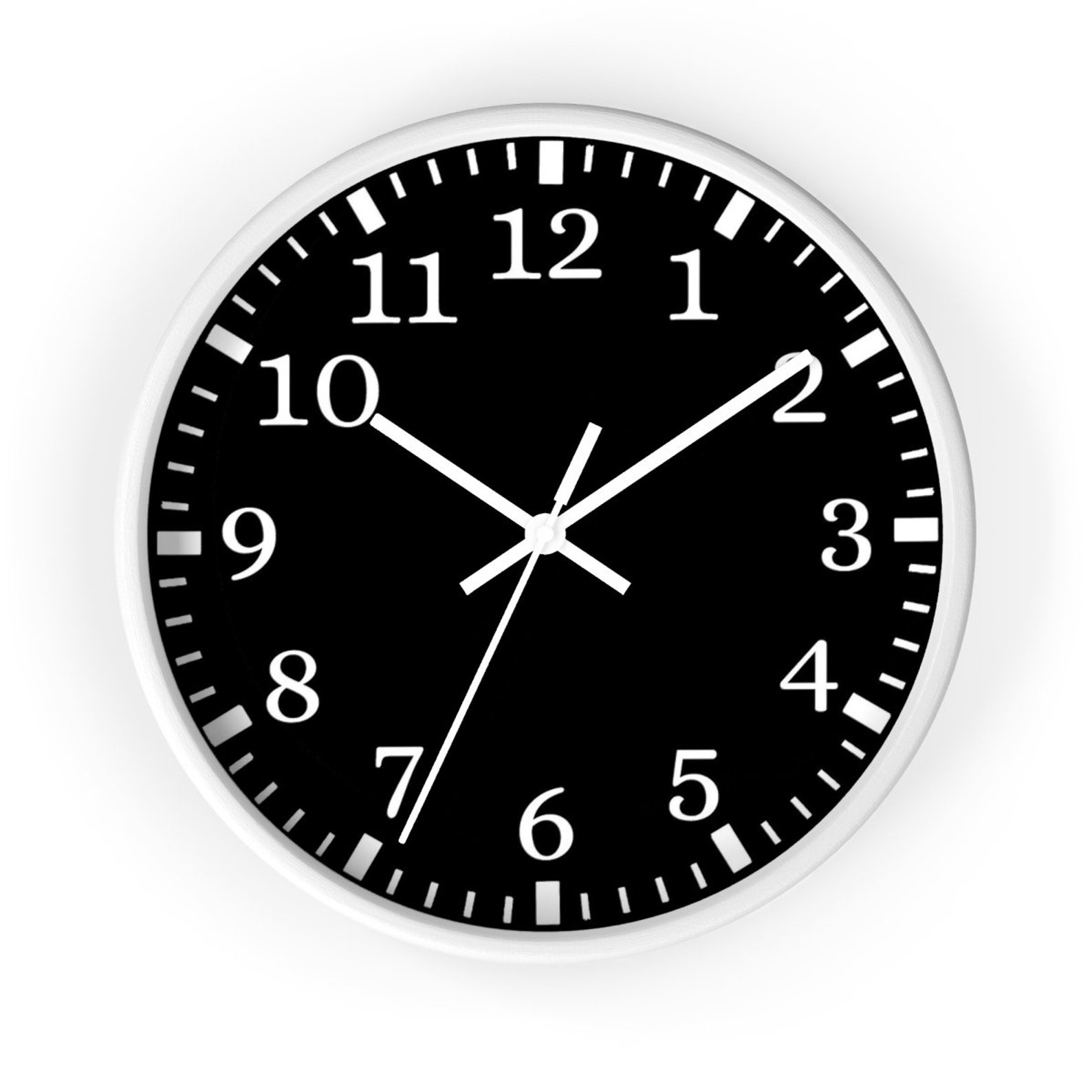 Black Wall Clock Numbers Clock Custom Wall Clock Black Etsy