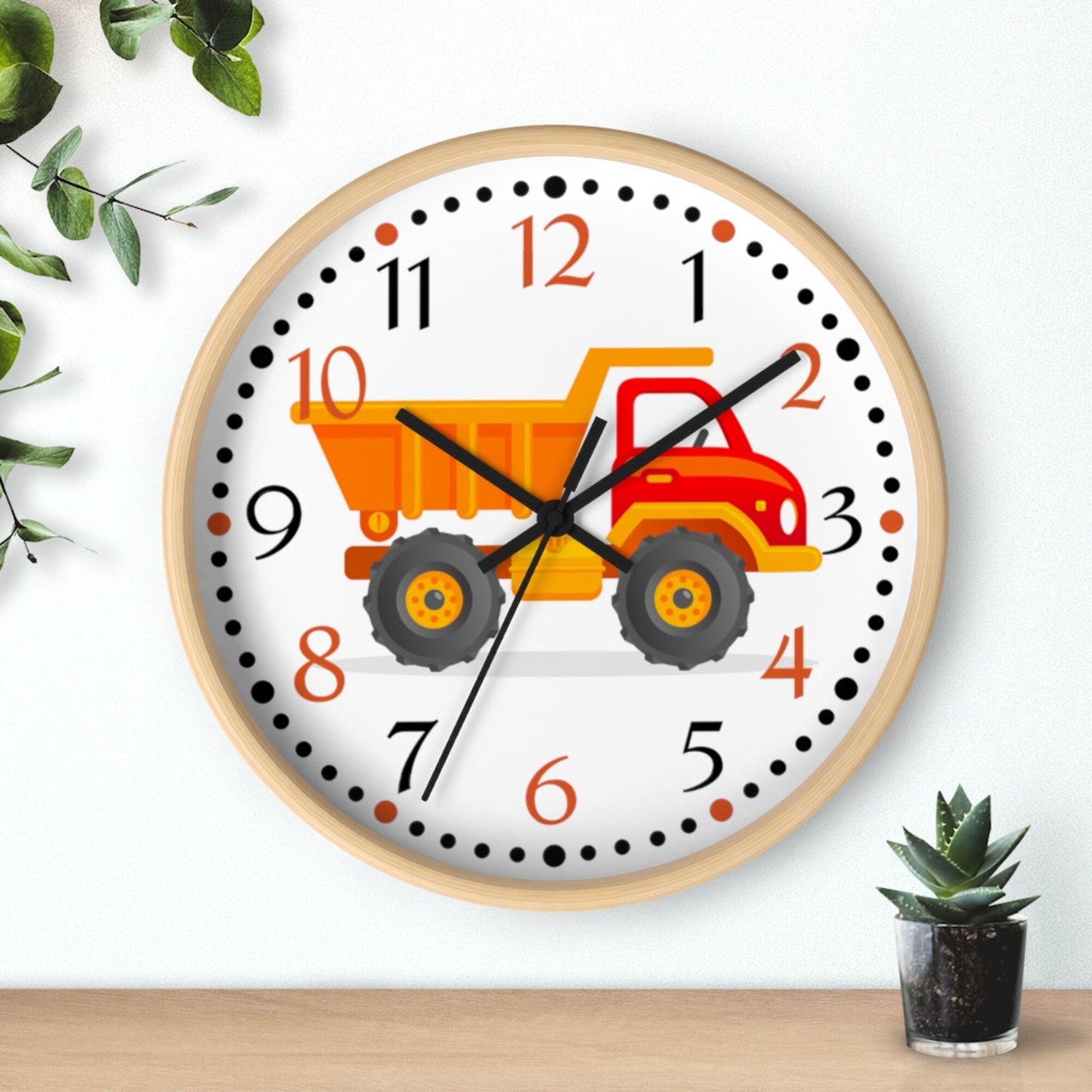 Toy Truck Nursery Clock - Kids Room Clock