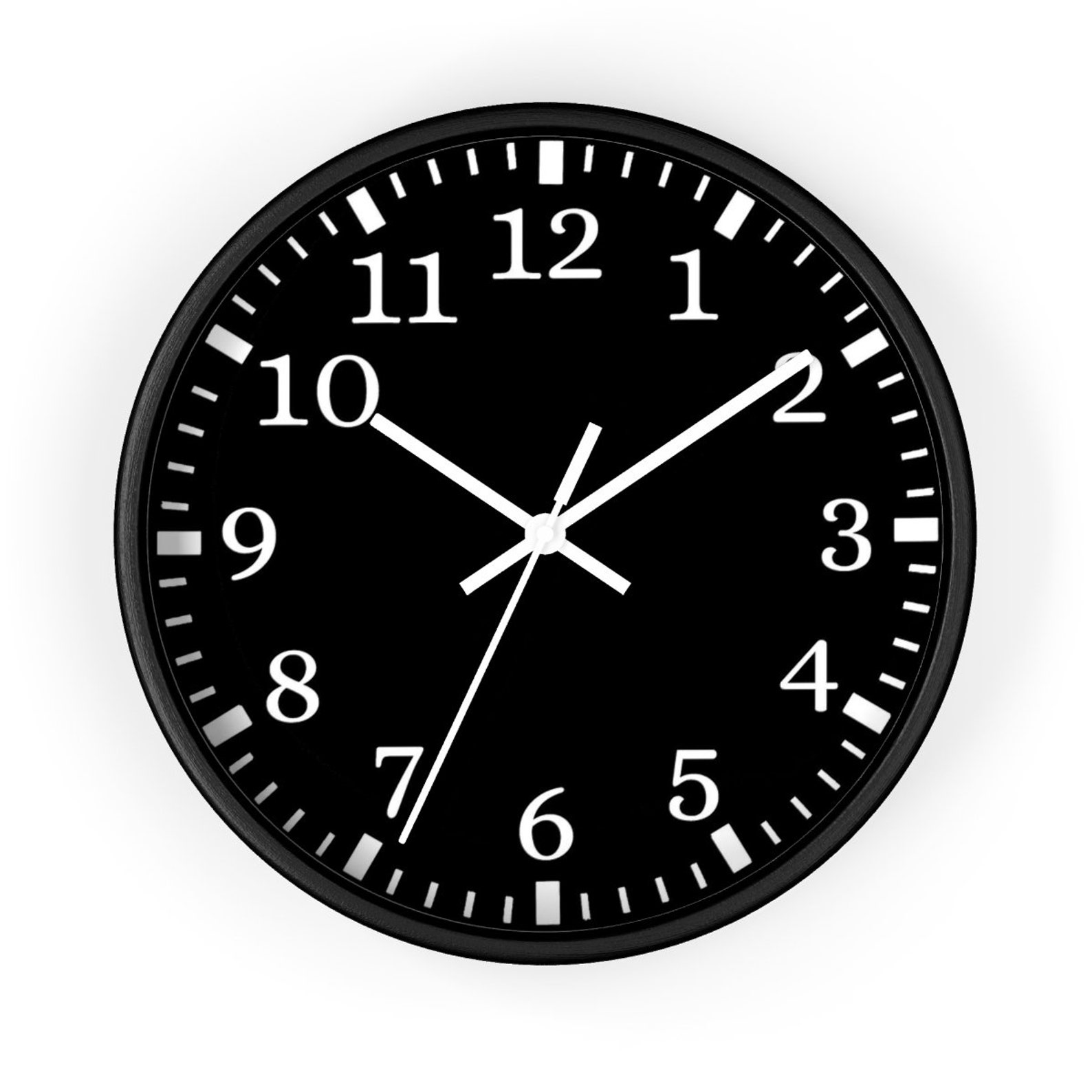 Black Wall Clock Numbers Clock Custom Wall Clock Black Etsy