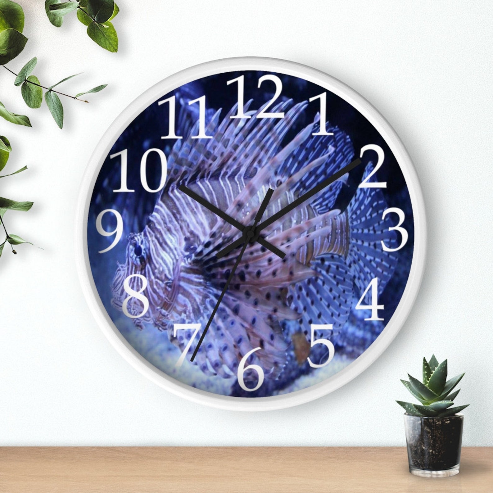 Puffer Fish Wall Clock Fish Wall Clock Round Wall Clock Etsy