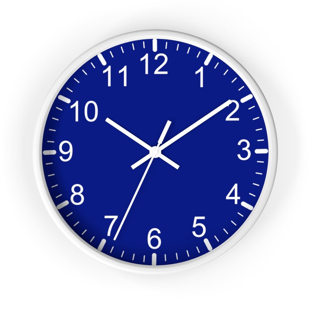 Blue Classic Wall Clock Wall Clock Wood Wall Clock 10 Etsy