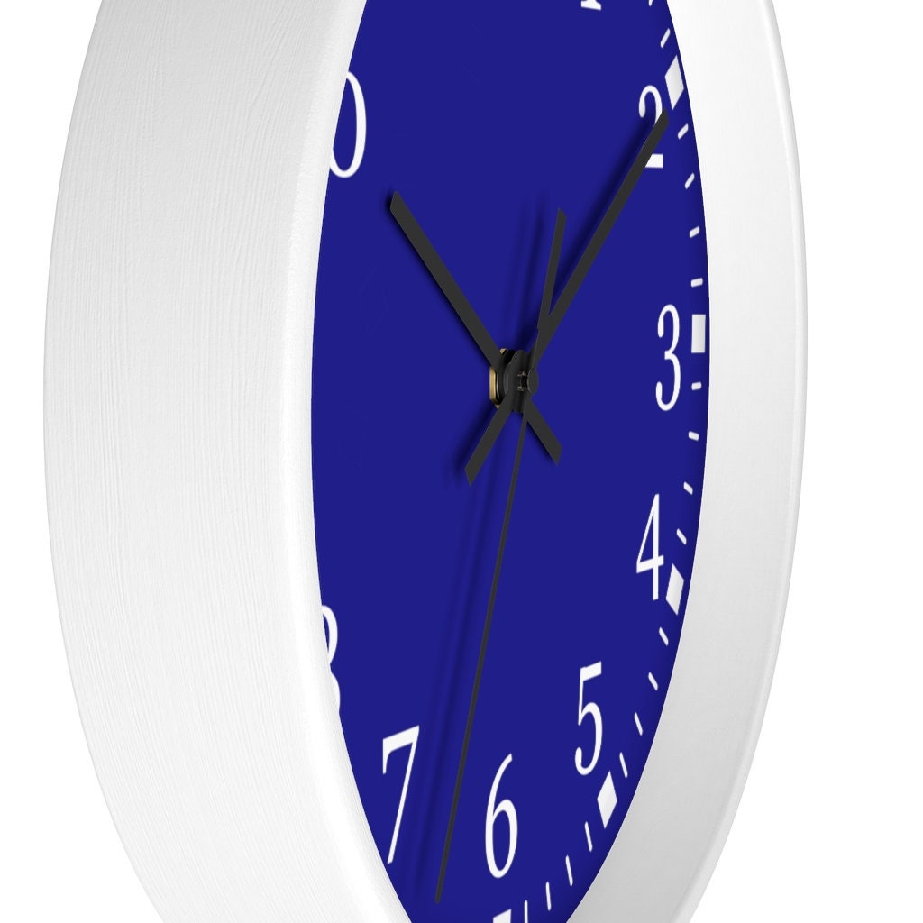 Blue Wall Clock Large Numbers Wall Clock Silent Wall Clock Etsy