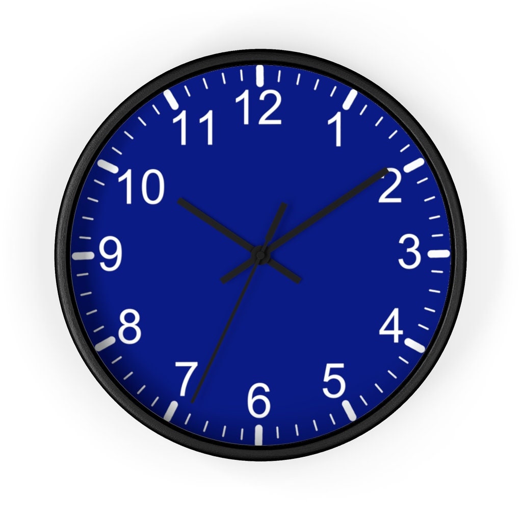 Blue Classic Wall Clock Wall Clock Wood Wall Clock 10 Etsy