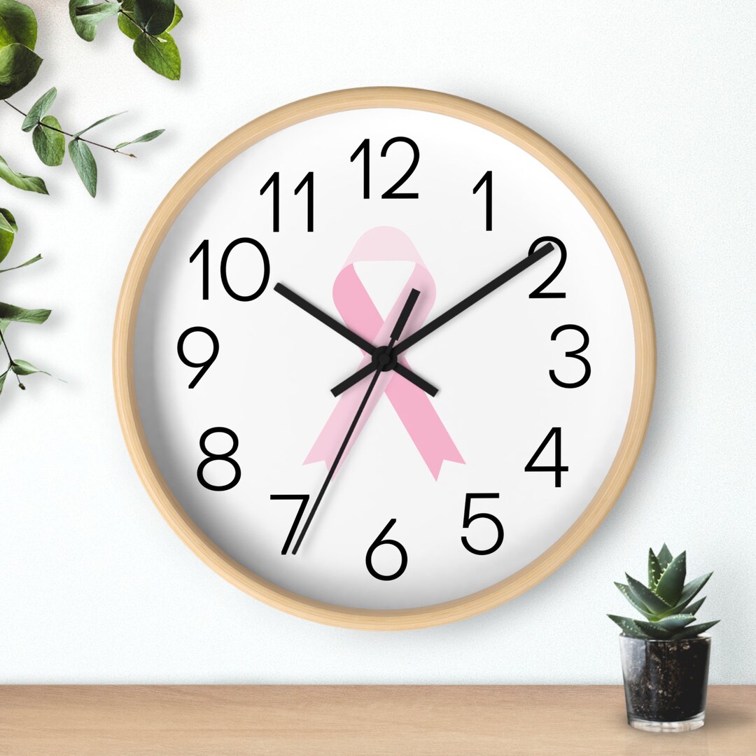 Breast Cancer Clock Simple Clock Clock Wall Clock Etsy