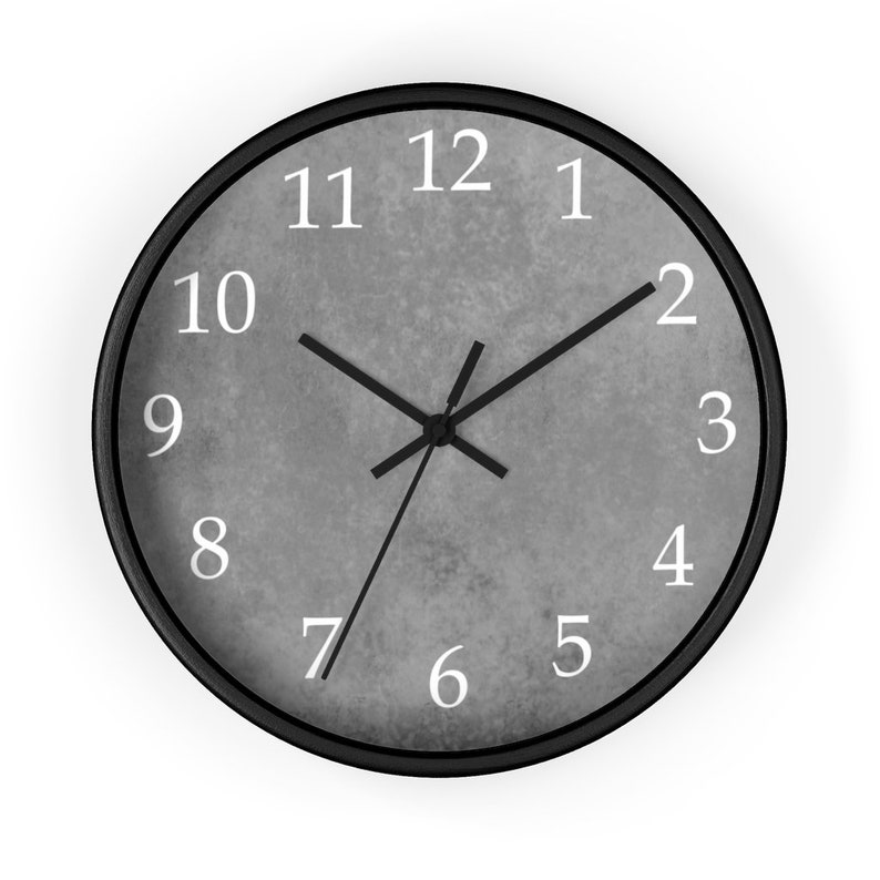 Gray Texture Clock Texture Clock Wood Wall Clock 10 Inch Etsy