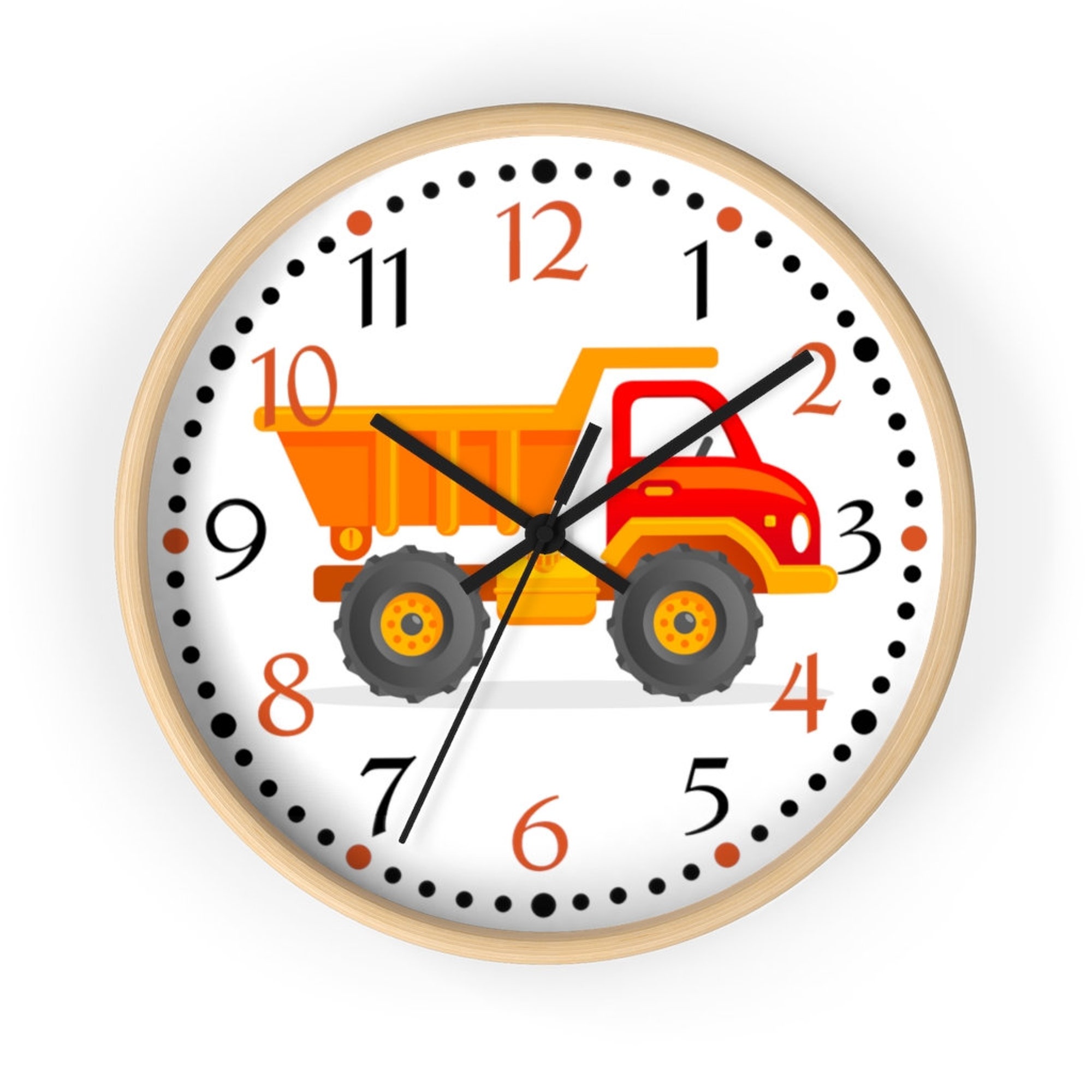 Toy Truck Nursery Clock - Kids Room Clock