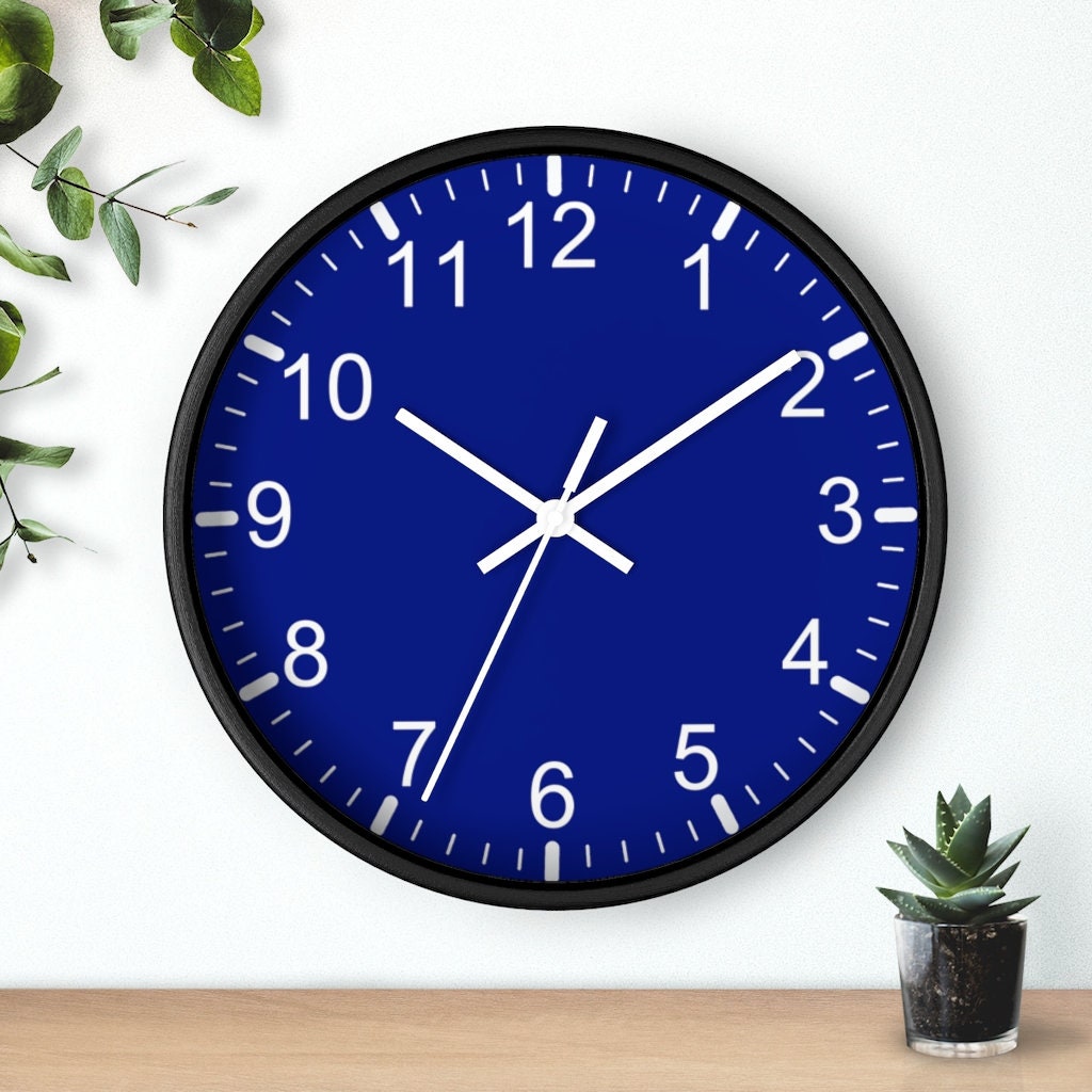 Blue Classic Wall Clock Wall Clock Wood Wall Clock 10 Etsy