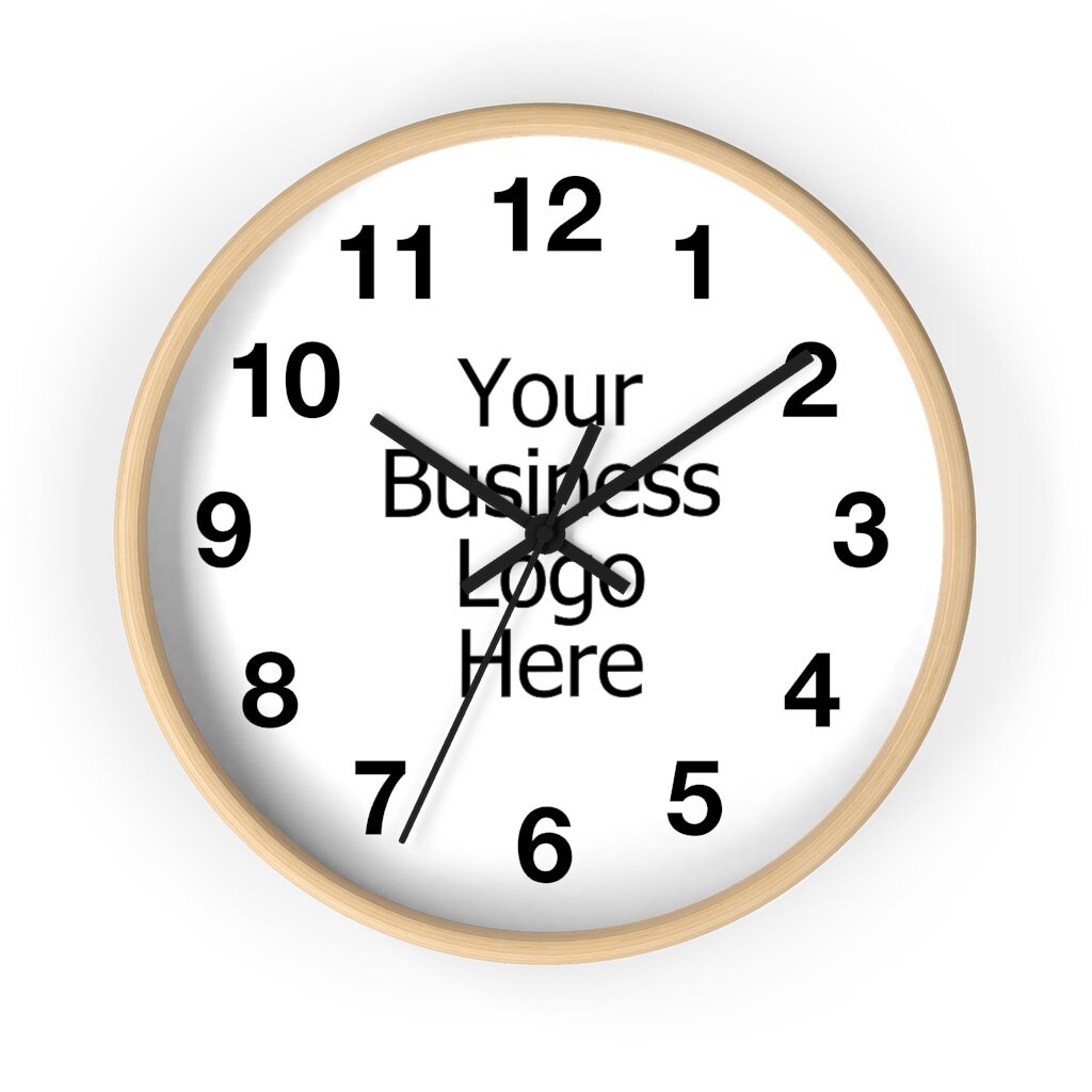 Business Logo Wall Clock Business Clock Business Logo Etsy