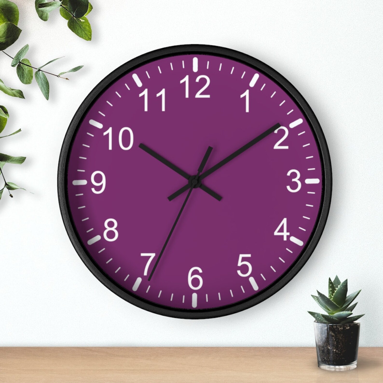 Plum Pink Classic Wall Clock Horloge murale Horloge murale | Etsy