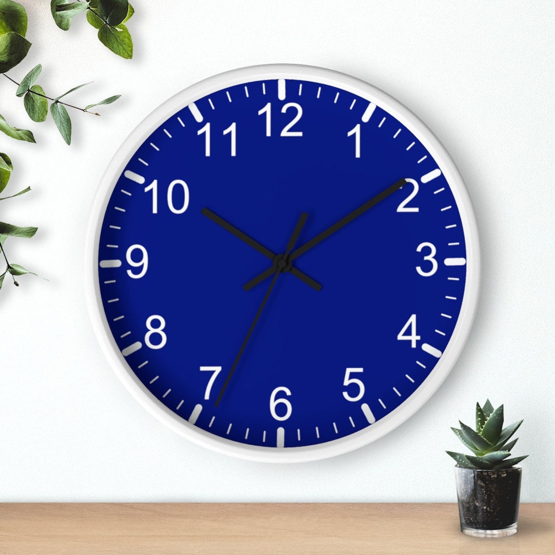 Blue Classic Wall Clock Wall Clock Wood Wall Clock 10 Etsy