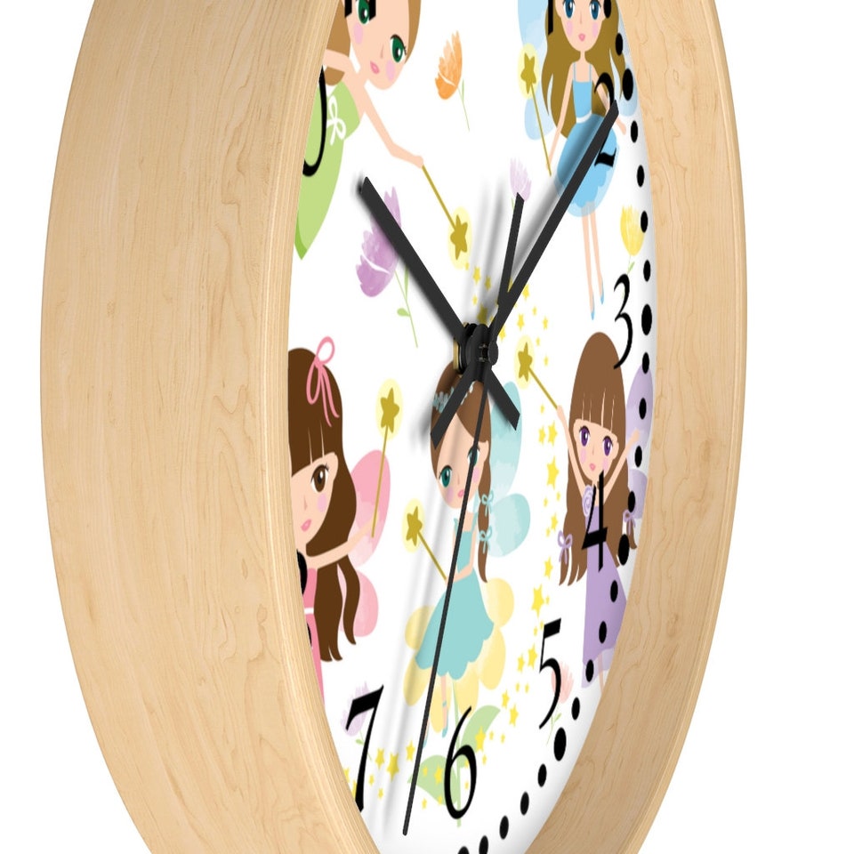 Fairies Nursery Clock Kids Room Clock Nursery Clock Designed & Sold
