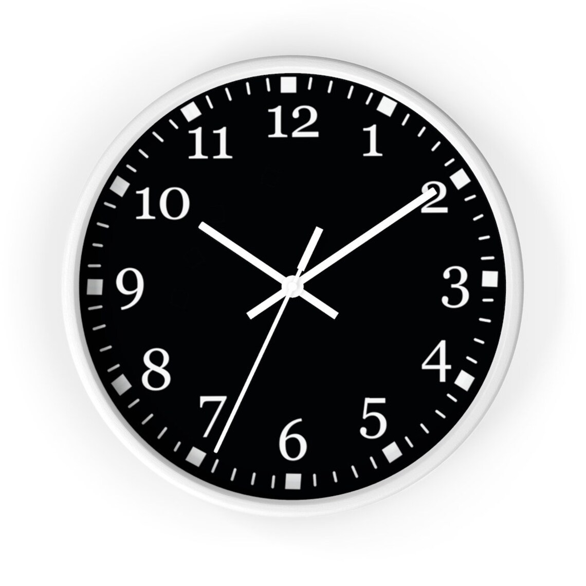 Black Wall Clock Large Numbers Wall Clock Silent Wall Clock Etsy