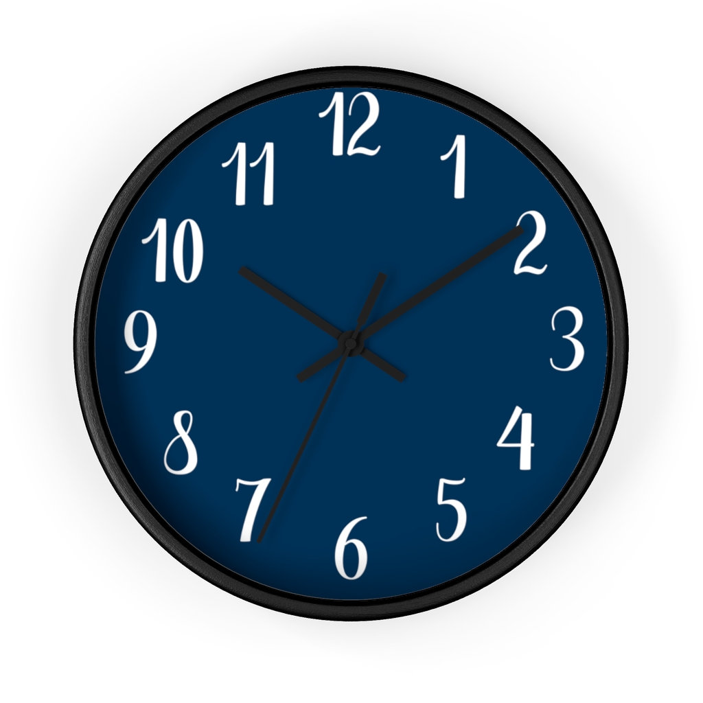 Blue Wall Clock Large Numbers Wall Clock Silent Wall Clock Etsy