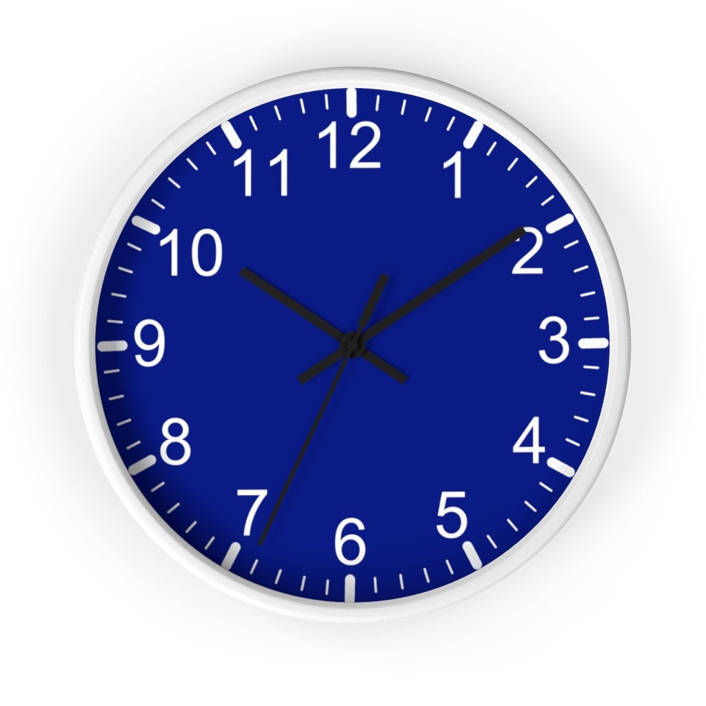 Blue Classic Wall Clock Wall Clock Wood Wall Clock 10 Etsy