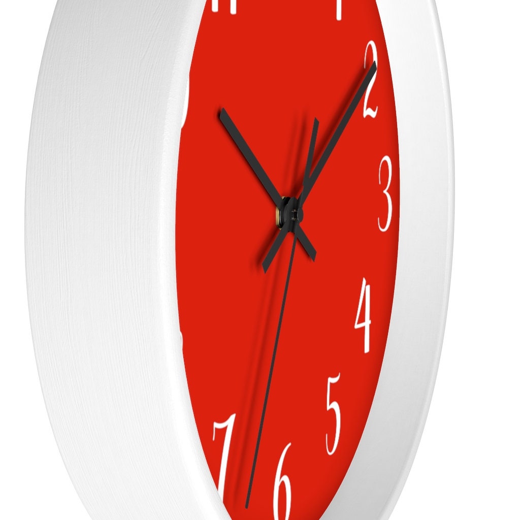 Red Wall Clock 10 Wall Clock Silent Wall Clock Red Etsy
