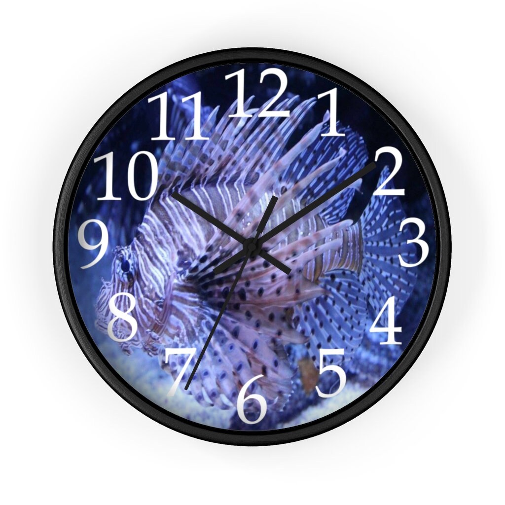 Puffer Fish Wall Clock Fish Wall Clock Round Wall Clock Etsy