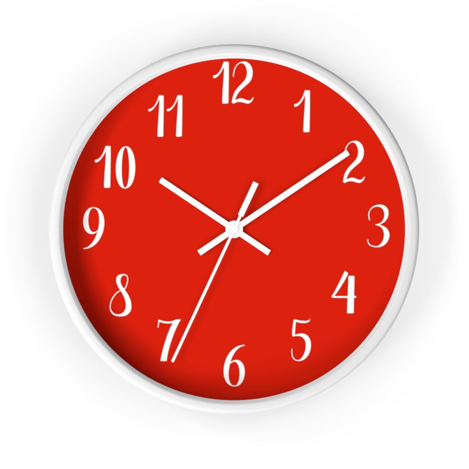 Red Wall Clock 10 Wall Clock Silent Wall Clock Red Etsy