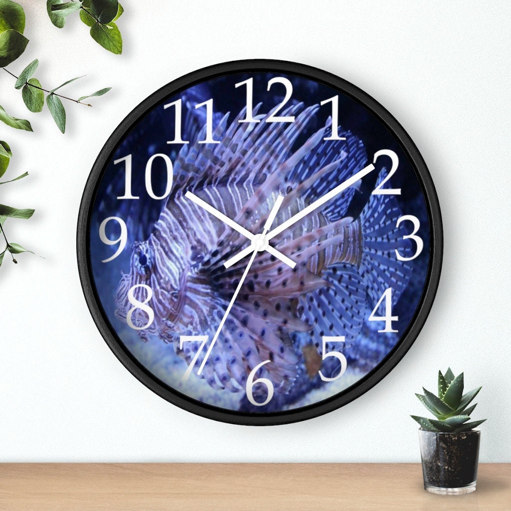 Puffer Fish Wall Clock Fish Wall Clock Round Wall Clock Etsy