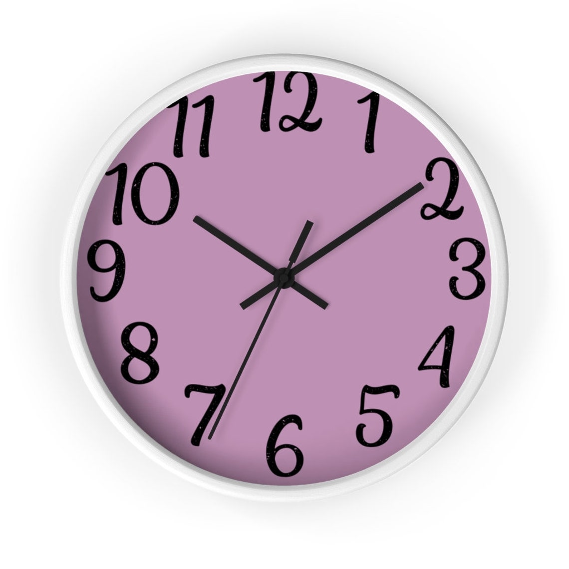 Pink Wall Clock Large Numbers Wall Clock Silent Wall Clock Etsy