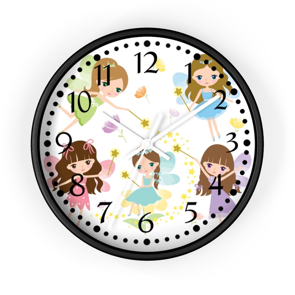 Fairies Nursery Clock Kids Room Clock Nursery Clock Designed & Sold