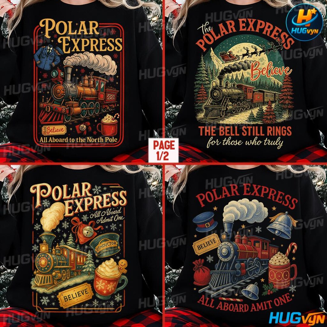 8 Polar Express Christmas PNG Bundle, Believe North Pole Train Png ...