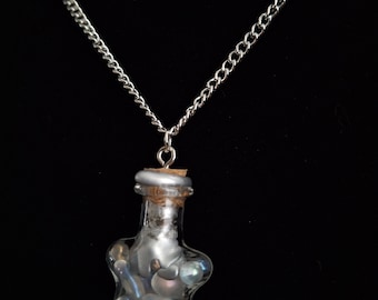 Star Shape Crystal Chip Pendants. Celestial Gemstone / Dried Flower Necklaces
