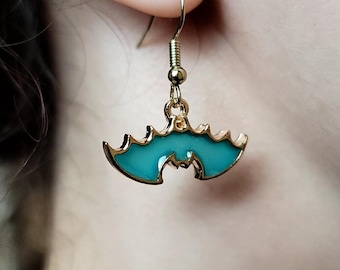Pastel Bat Resin Earrings. Cute Style for Holiday Gifts.
