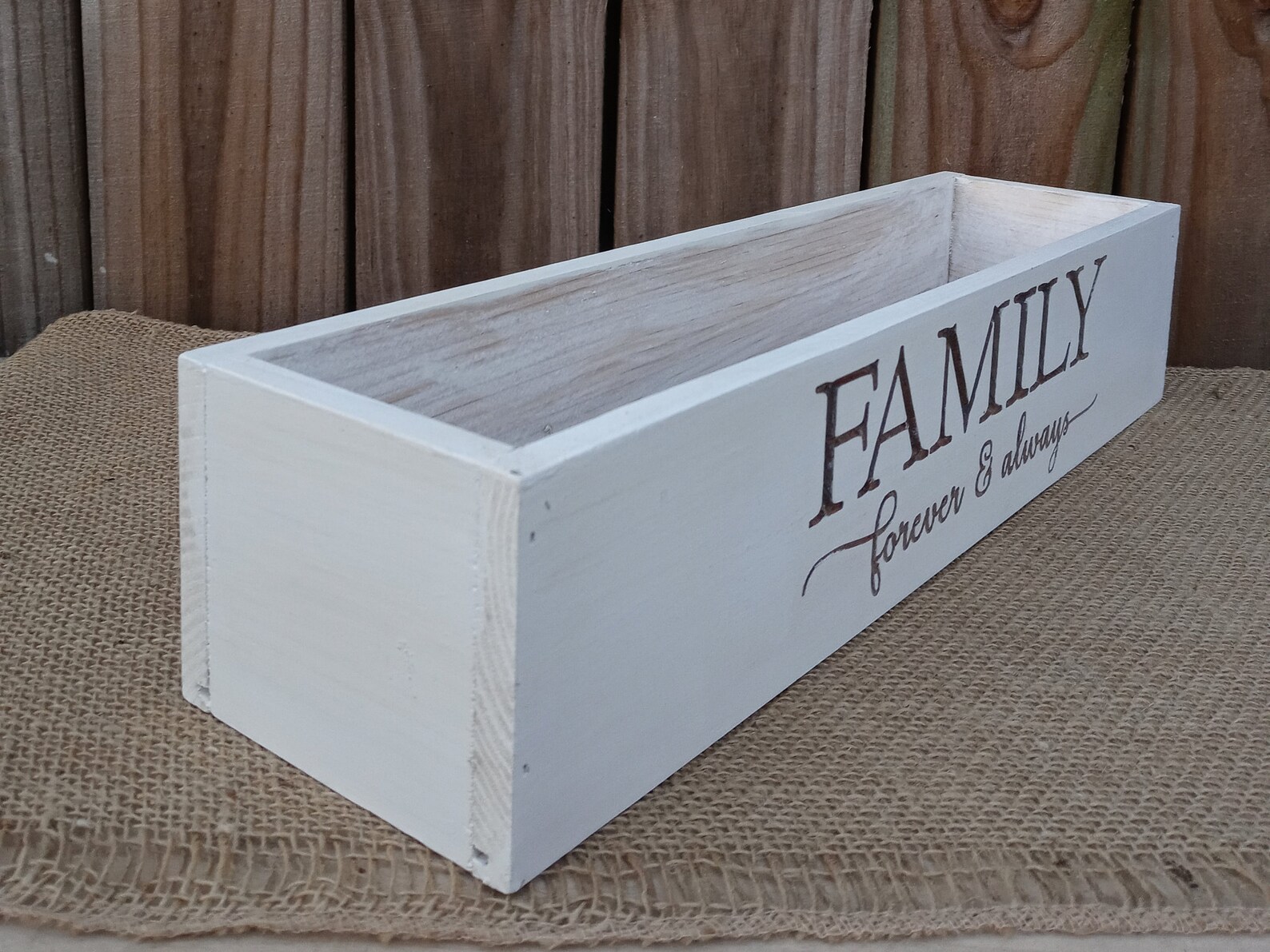 Wood Box Centerpiece Farmhouse Box antique white Home Etsy