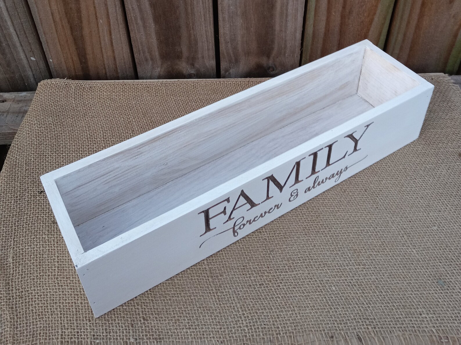 Wood Box Centerpiece Farmhouse Box antique white Home Etsy