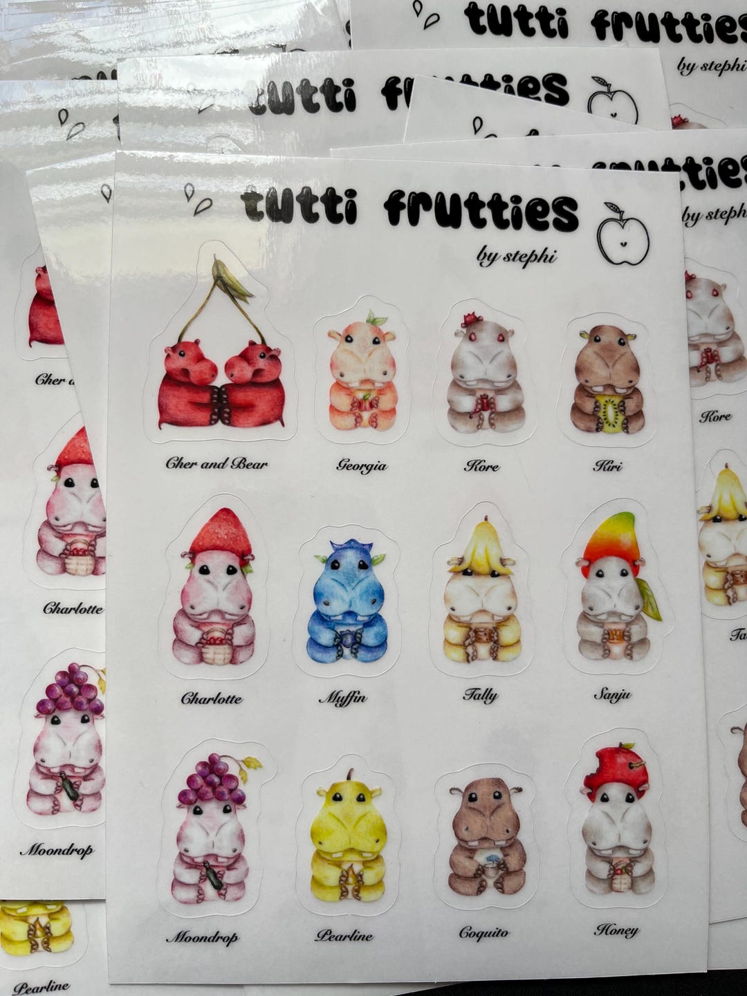 Tutti Frutti Sticker Sheets - Hand-drawn Stickers for Journaling ...