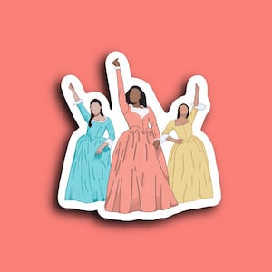 Hamilton Schuyler Sisters Outline Sticker