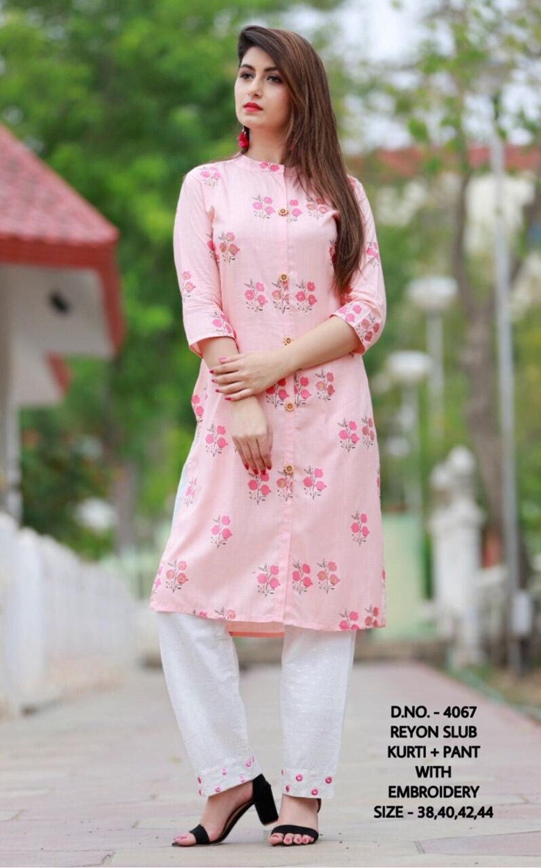 kurti design with two colour
