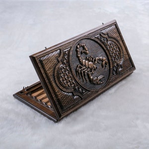 Fathers Day GIft Handmade Backgammon Scorpio. Brand : Hrachya Ohanyan 24&quot; x 24&quot; x 2&quot;
