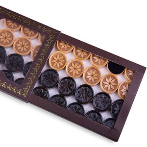 Fathers Day GIft Armenian Handmade  Backgammon pieces Octagon