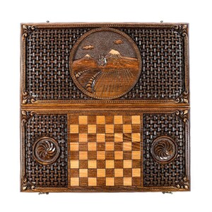 Fathers Day GIft Handmade Backgammon Ararat. Brand : Hrachya Ohanyan 24" x 24" x 2" image 7