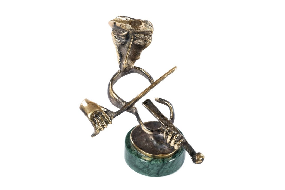 Christmas Gift Handmade Bronze Sculpture the Violinist Etsy