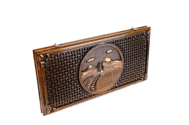 Fathers Day GIft Handmade Backgammon Ararat. Brand : Hrachya Ohanyan 24" x 24" x 2" image 4