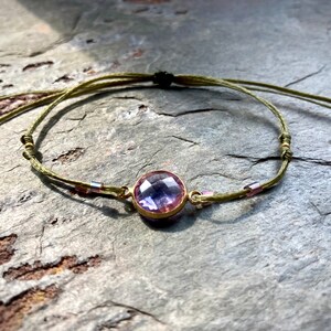 Filigree textile bracelet with prism & rainbow beads