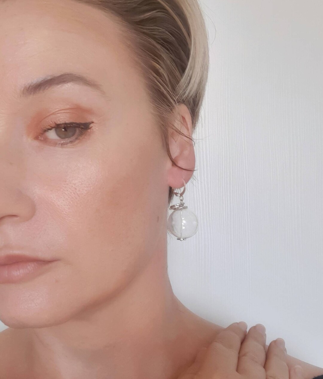 Glass Bubble Earrings/ Blown Glass Earrings/ Clear Glass Bubbles