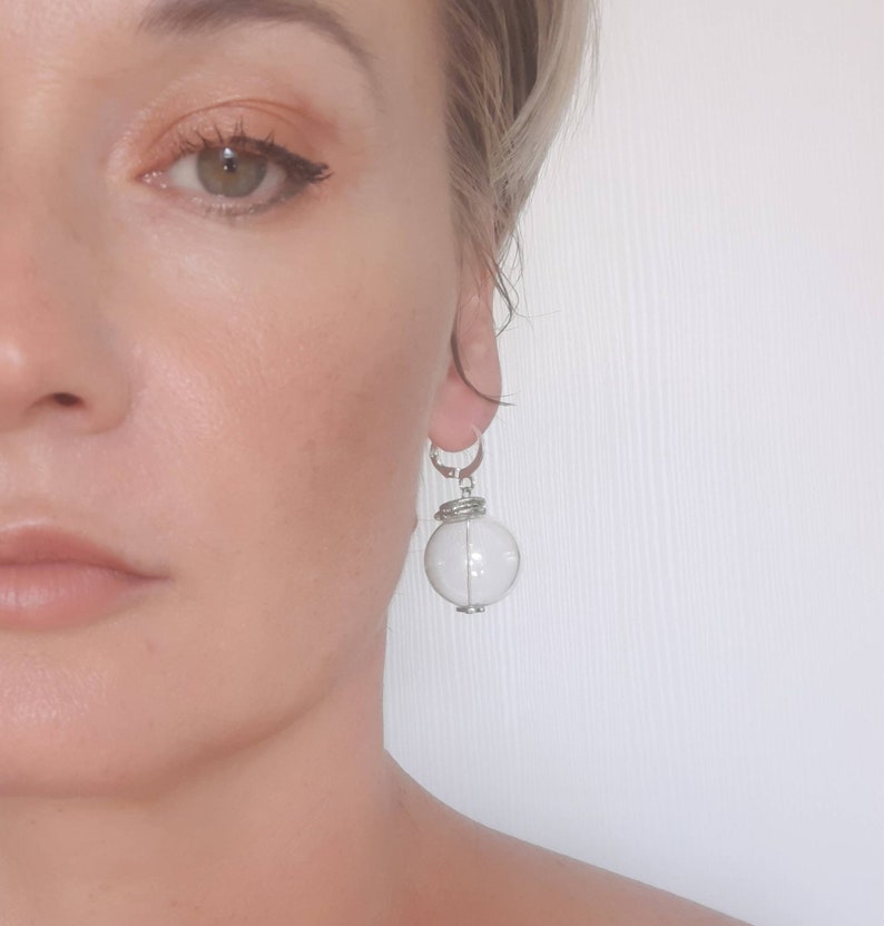 Glass Bubble Earrings/ Blown Glass Earrings/ Clear Glass Bubbles