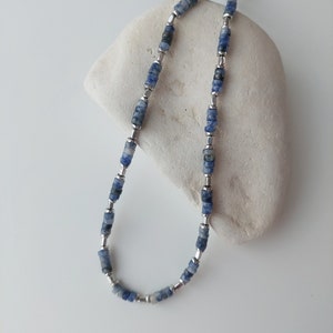 Light Blue Sodalite Choker Necklace/ Simple Unisex Gemstone Jewelry