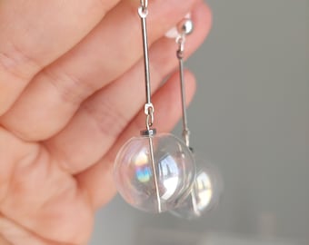 Glass bubble earrings deals