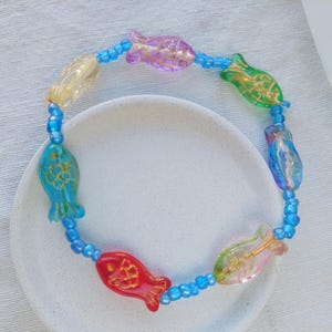 Bunt Fisch Perlen Fußkettchen: Dehnbar Strand Schmuck