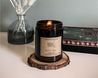 Ginger scented craft candle with natural soy wax