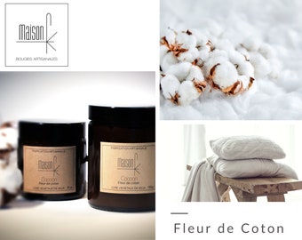 Bougie artisanale parfumée Fleur de Coton à la cire de soja naturelle